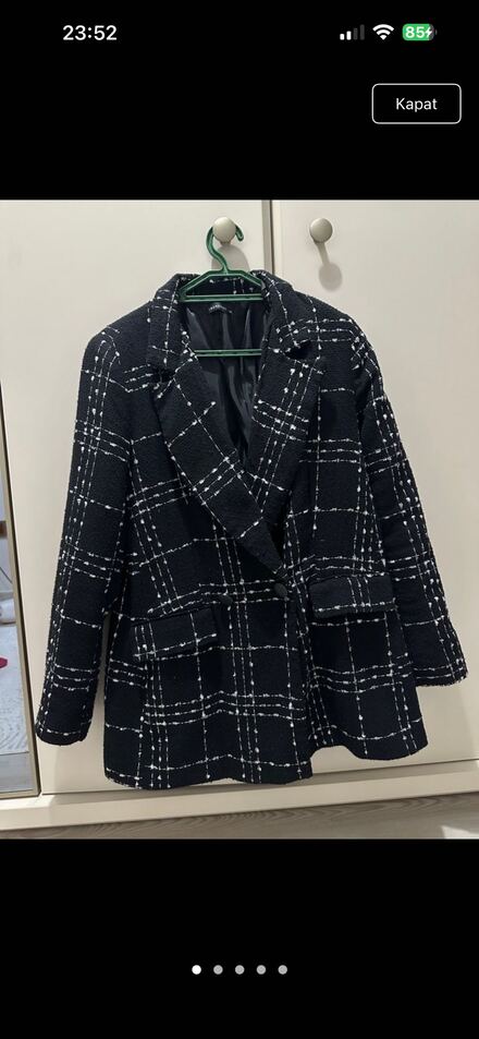 Zara Ekoseli Blazer Ceket