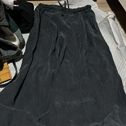 Siyah Bol Paça Pantolon