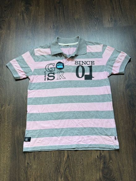 G-Star Raw Pembe Çizgili Tişört