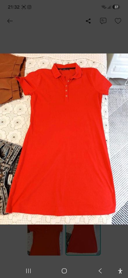 Kırmızı Polo Yaka Elbise