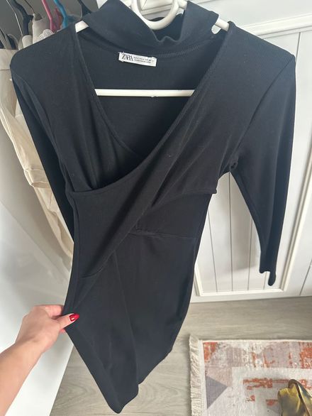 Zara Siyah Kemerli Elbise