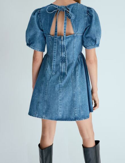 H&M Mavi Denim Elbise