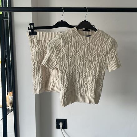 Dilvin Krem Örgü Set