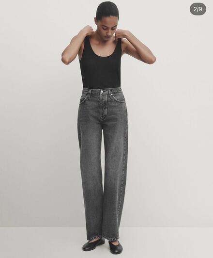 Massimo dutti siyah yuksek bel jean