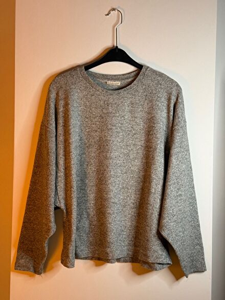 Stradivarius Gri Sweatshirt Yumuşak Doku