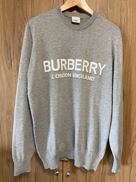 Orijinal Burberry Gri Kazak