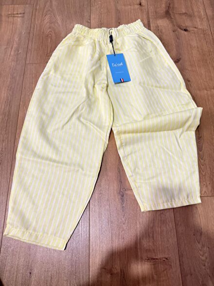 Sarı çizgili ballon pantolon unisex