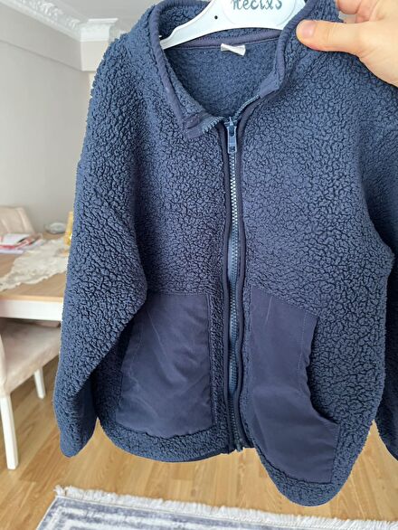 Lacivert Peluş Kaban 5 6 yaş
