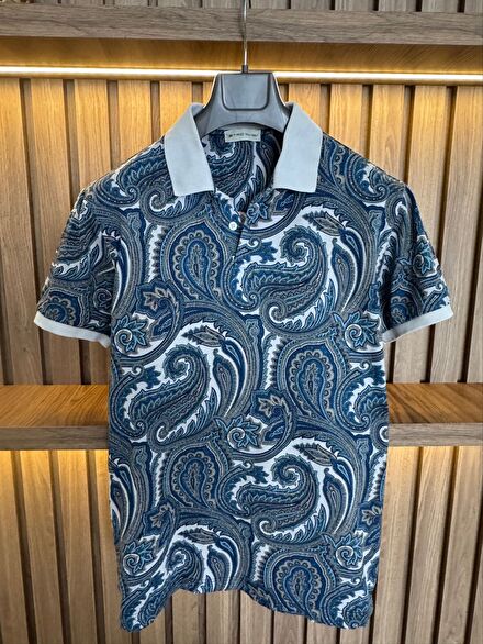 Etro Şal Desenli Polo Yaka Tişört