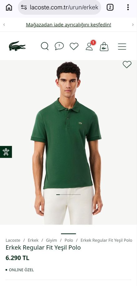Orjinal Lacoste Polo Yaka Tişört