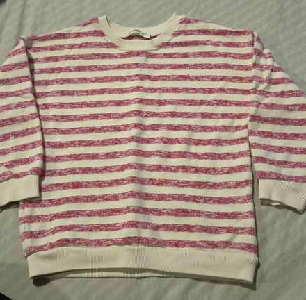 Cigit Pembe Çizgili Sweatshirt