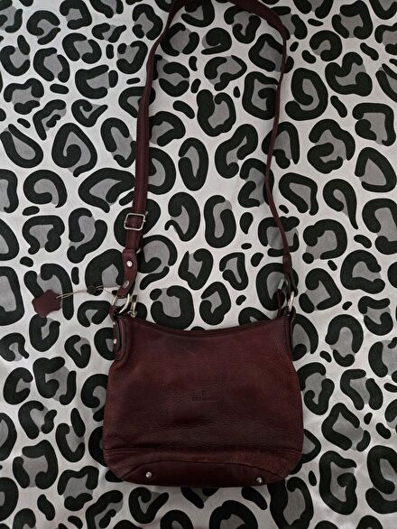 Hexagona Marka Bordo Vintage Deri Çanta