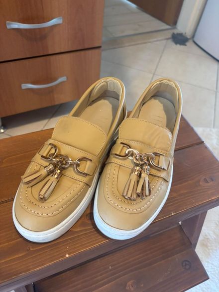 Kadın Hardal Sarı Deri Loafer Ayakkabı