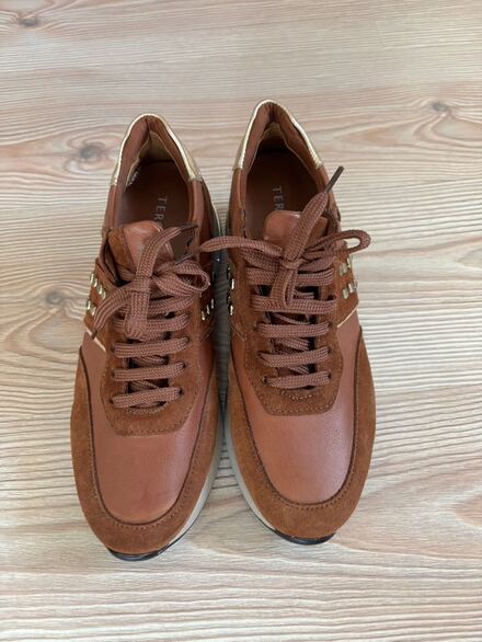 TERGAN Kahverengi Deri ve Süet Sneaker