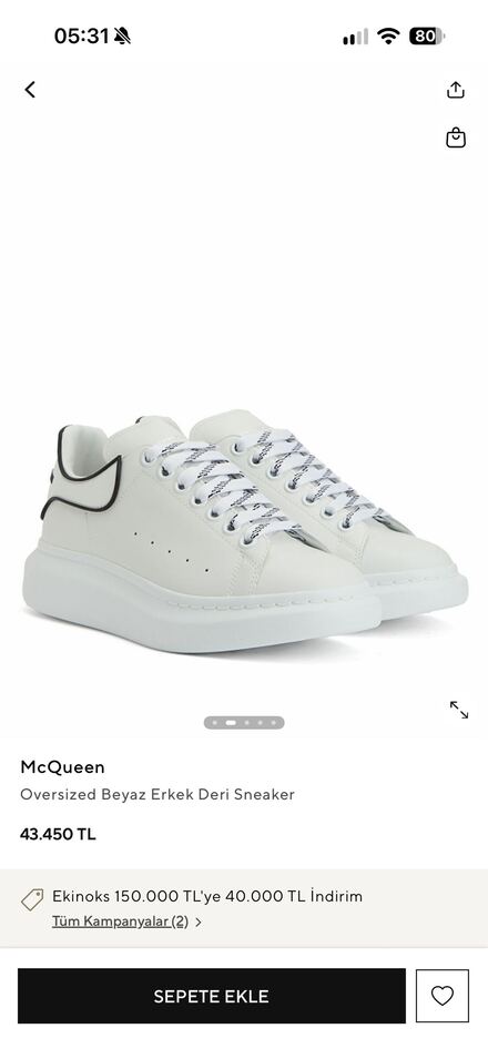 Alexander McQueen Beyaz Sneaker