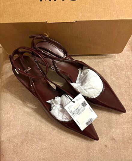 Mango Bordo Stiletto Ayakkabı