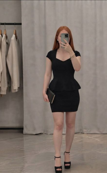 Siyah Peplum Elbise