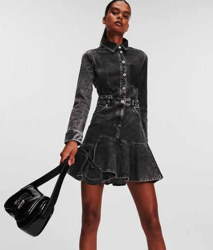 Karl Lagerfeld Siyah Denim Elbise