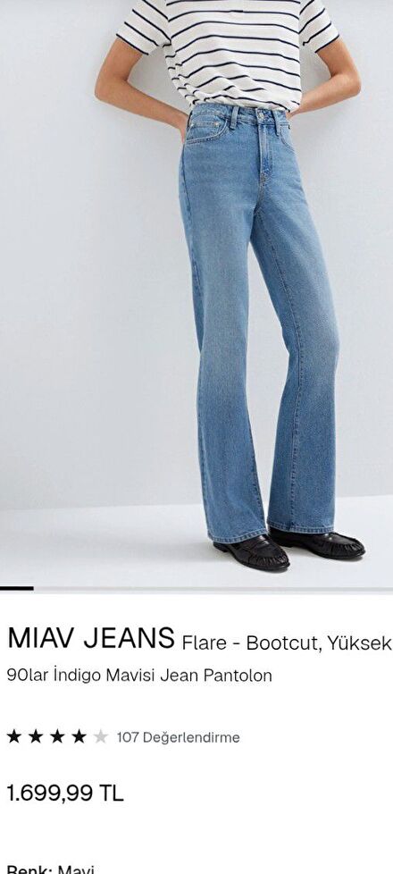 Miav indigo Açık Mavi Jean Pantolon