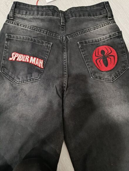 Spiderman Desenli Siyah Kot Pantolon