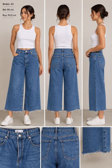 Zara Geniş Paça Kot Pantolon