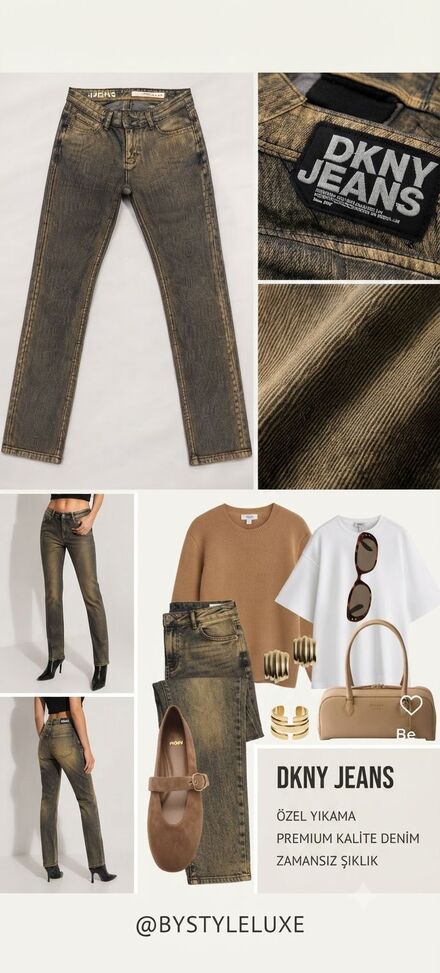 DKNY Jeans mudwash Kot Pantolon y2k