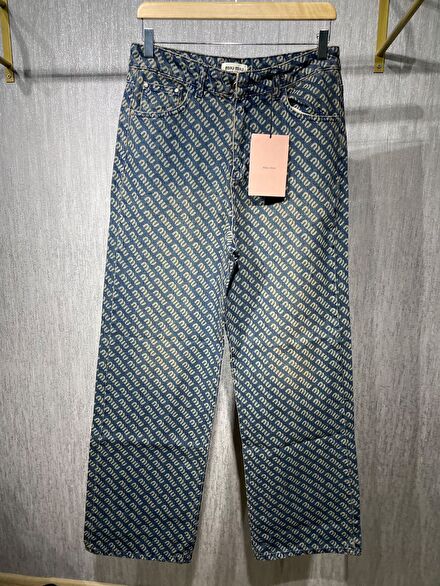 Miu Miu Desenli Jean Pantolon