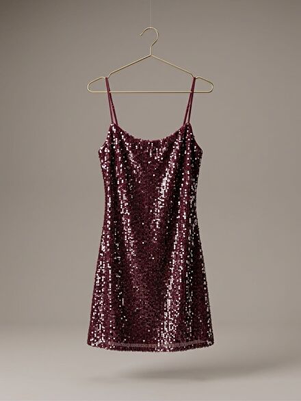 Bershka etiketli Payetli Mini Elbise
