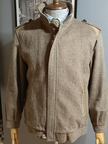 Tweed saf yün mont loden kazayagı