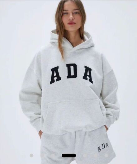 ADANOLA Kadın Gri Kapüşonlu Sweatshirt M