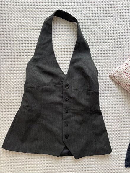 Zara muadili halter yaka yelek