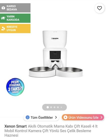 Xenon Akıllı Otomatik Mama Kabı