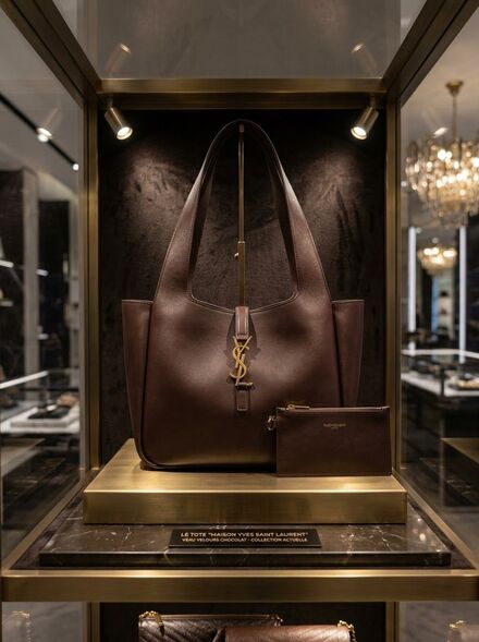Yves Saint Laurent Kahve Deri Tote Çanta