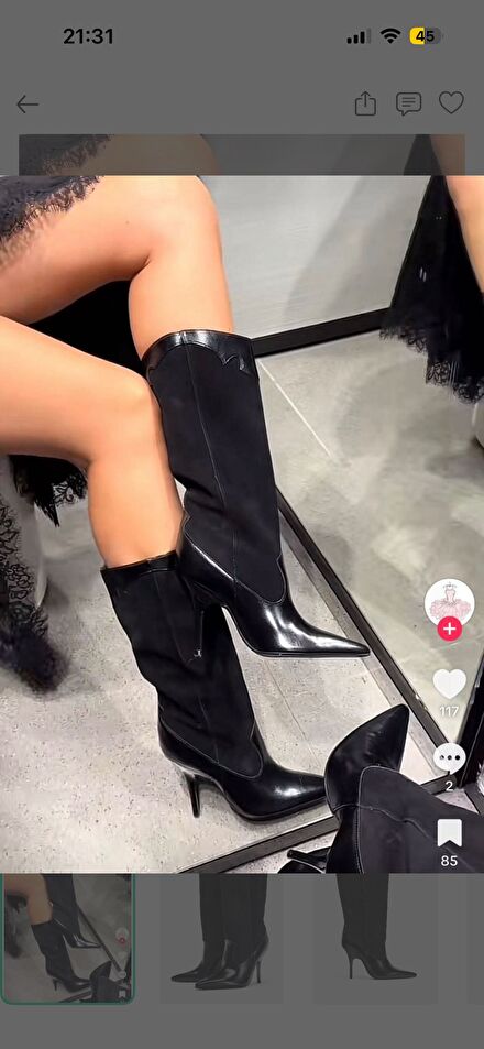 Siyah kovboy Zara Çizme