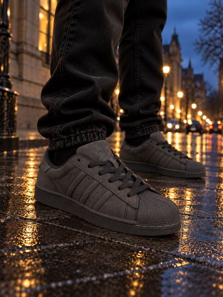 Adidas Superstar All Black Koyu Kahve