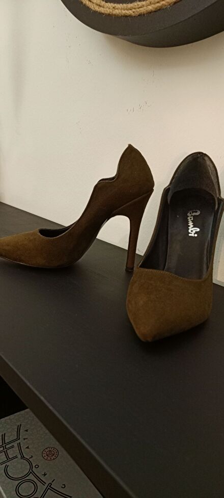 Bambi Kadın haki Süet Stiletto