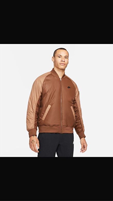 Nike Kahverengi Çift Taraflı Bomber Mont