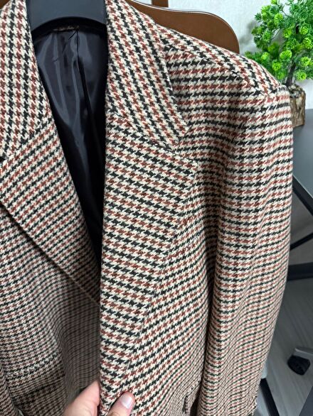 Erkek Vintage Ekose Blazer Ceket