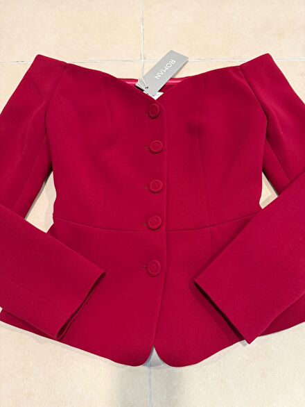 Roman Kırmızı Blazer Ceket