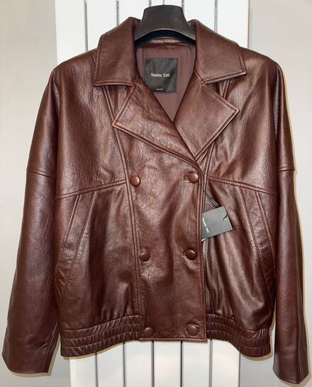 Massimo Dutti Napa Deri Bomber Ceket (S)