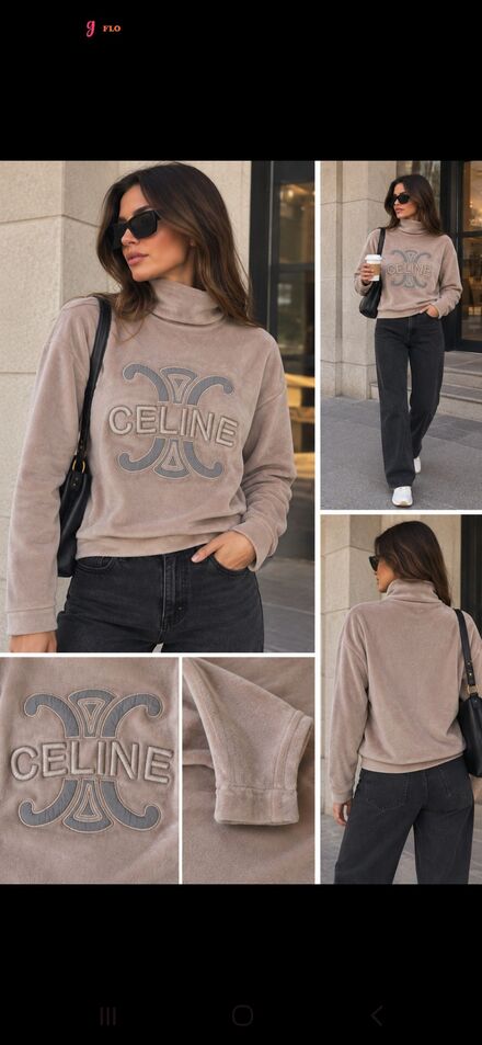 CELINE Kadife çıtçıtlı sweat