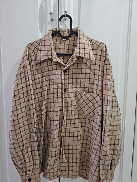 MANUKA Vintage Ekoseli Oversize Gömlek