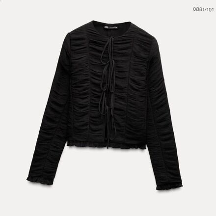 Zara Siyah Fisto Detaylı Bluz