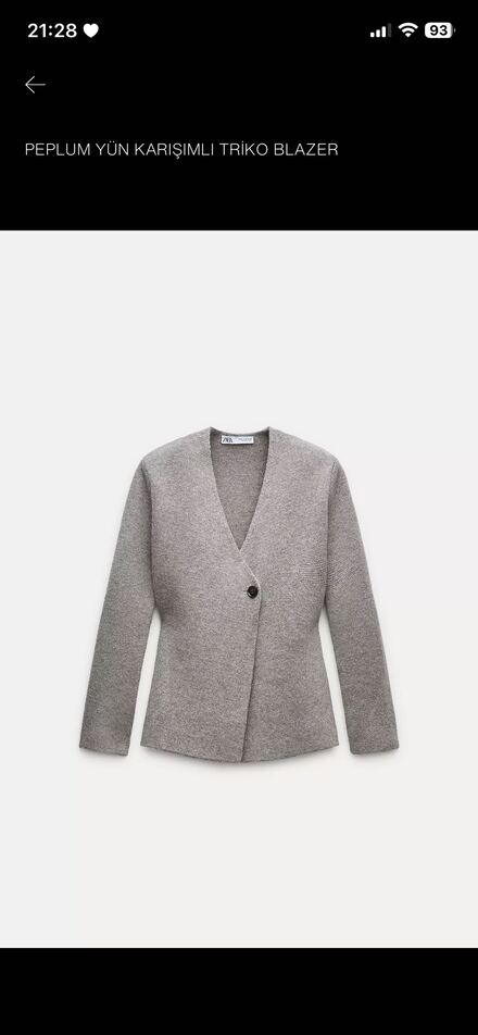 Zara gri blazer model hırka