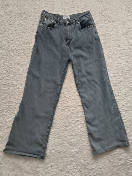LOVE ME Gri Mavi Wide Leg Jean
