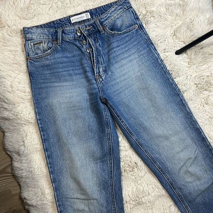 Stradivarius Mavi Mom Fit Jean