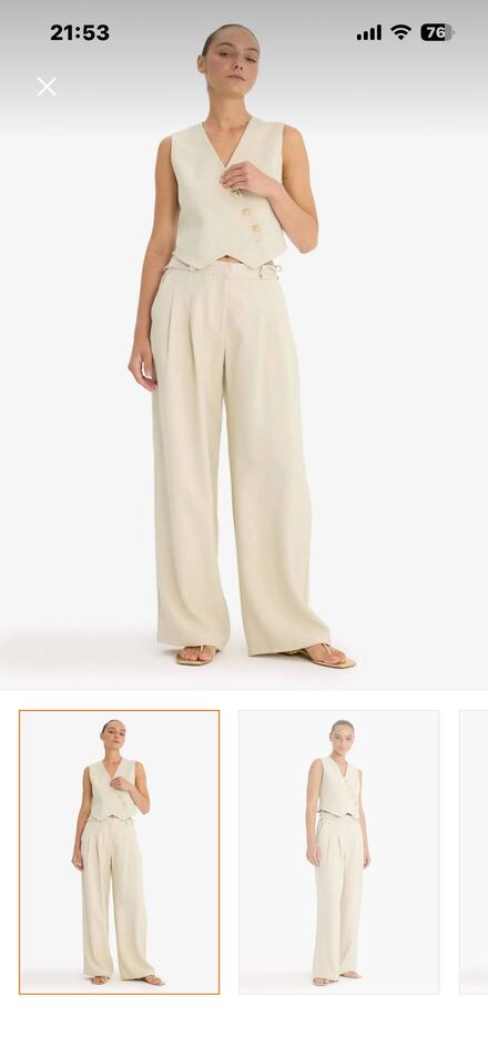 Wide leg kumaş pantolon