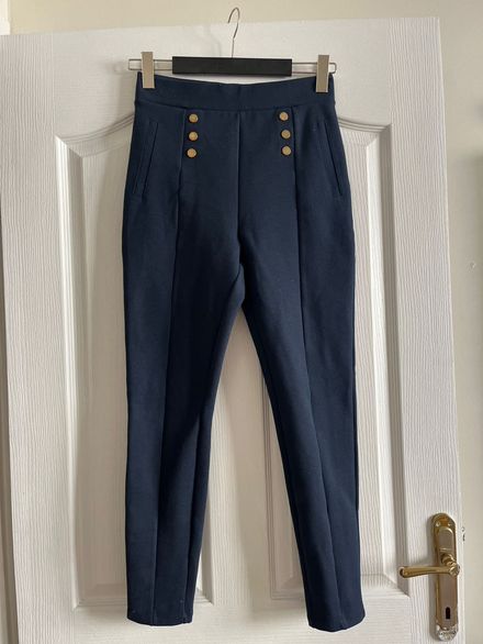 Lacivert Düğmeli Pantolon