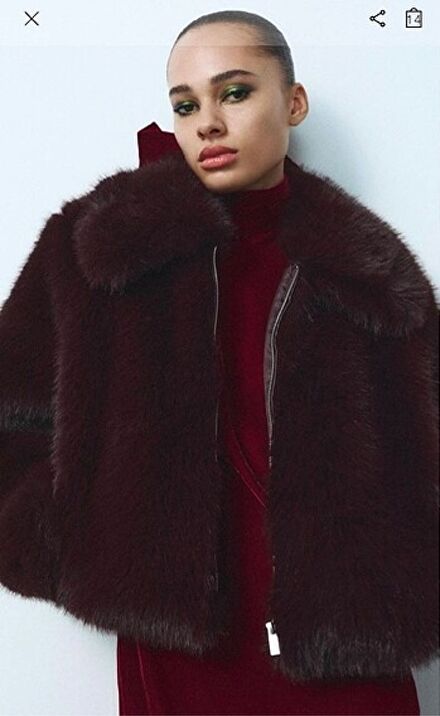 Bordo Peluş Mont