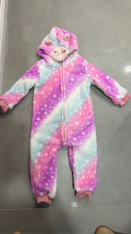Unicorn Desenli Bebek Tulumu